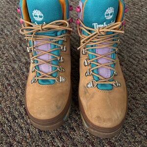 Timberland Euro Hiker 'Mixed Media’ Wheat Leather Wmns Size 7 Hiking Boots A4126